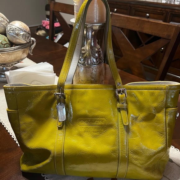 Coach Handbags - Coach Olive Green Leather Tote
